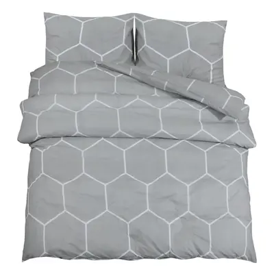 (grey and white, x cm + x cm/ pcs) vidaXL 1/2x Duvet Cover Set Cotton Duvet Slipcover Sheet Mult