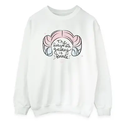 (L, White) Star Wars Womens/Ladies Princess Leia Future Of The Galaxy Sweatshirt