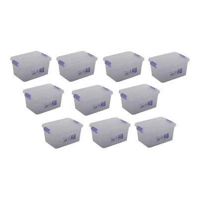 10x Storage Box with Lid. Clear Box with Lid. Stackable Container.(5L)