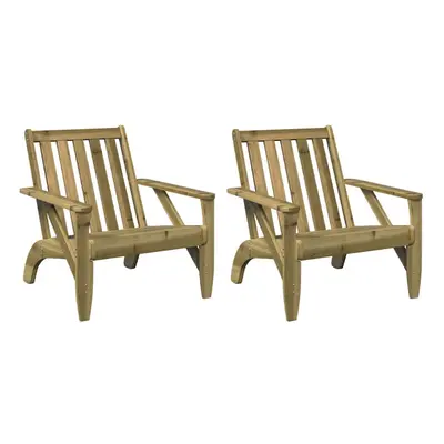 (natural impregnated, pcs) vidaXL Garden Adirondack Chairs Outdoor Chair Picnic Chair Solid Wood