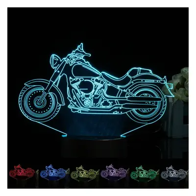 3D Illusion Motorcycle LED Desk Lamp Color Change Touch Switch Night Light