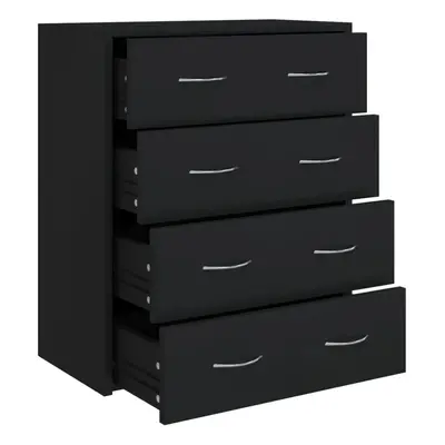 (Black) vidaXL Sideboard with Drawers Storage Organiser Cupboard Console Cabinet