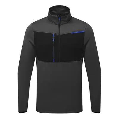 (S, Metal Grey) Portwest Mens WX3 Half Zip Fleece Top