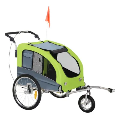 PawHut Pet Bicycle Trailer Water Resistant Carrier Wheels Push Pull Brake