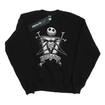 (3XL, Black) Disney Mens Nightmare Before Christmas Misfit Love Sweatshirt