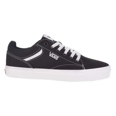 (10, Black/White) Vans Mens Seldan Low-Top Lace Up Casual Fashion Canvas Trainers Sneakers Shoes