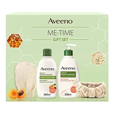 Aveeno Me-Time Gift Set, With Daily Moisturising Yogurt Body Wash Apricot & Honey ml, Daily Mois