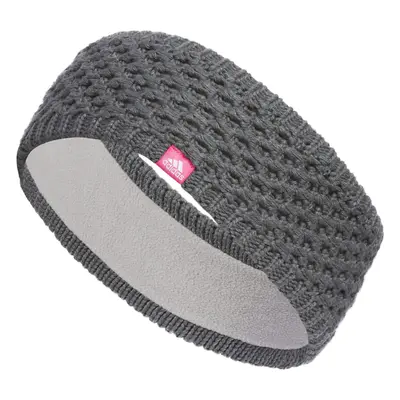 adidas Women's Crestline Knit Headband Onix Grey/Pink Fusion/White o