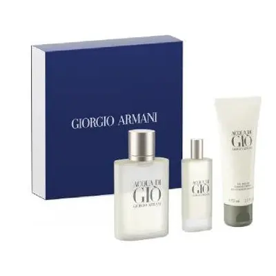 Giorgio Armani Acqua Di Gio Pcs Set For Men: 3.4 Eau De Toilette + 0.5 Eau De Toilette + 2.5 Sho