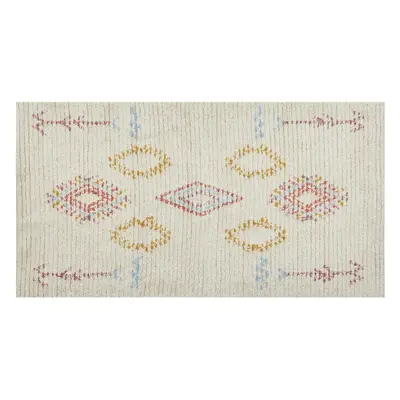 Cotton Area Rug x cm Beige BETTIAH