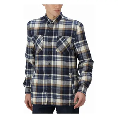 (XL, Navy) Regatta Mens Thamos Long Sleeve Checkered Brushed Shirt