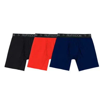 Fruit of the Loom Men's Micro Mesh Boxer Briefs Red/Navy/Black XX-La