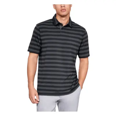 (S, Black) Under Armour Mens CC Scramble Stripe Charged Cotton Polo Shirt