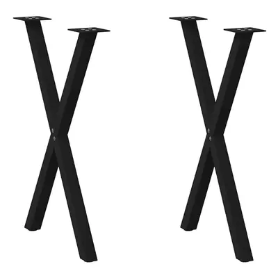 (black, x (72-73) cm (40 mm)/ pcs) vidaXL Dining Table Legs X-Shaped Desk Legs Kitchen Metal Fur