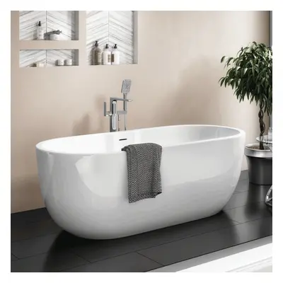 1555mm Freestanding Modern Double Ended Bath - Manhattan By Voda Design