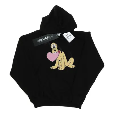 (XXL, Black) Disney Womens/Ladies Pluto Love Heart Hoodie