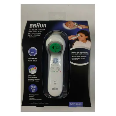 Braun NTF3000 No Touch Plus Forehead Thermometer Digital Quick Easy Colour Coded