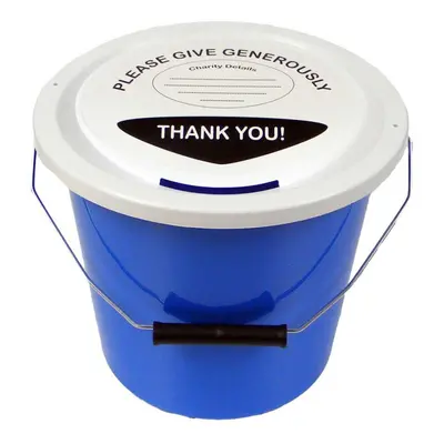 10 Charity Money Collection Buckets Litres - Light Blue