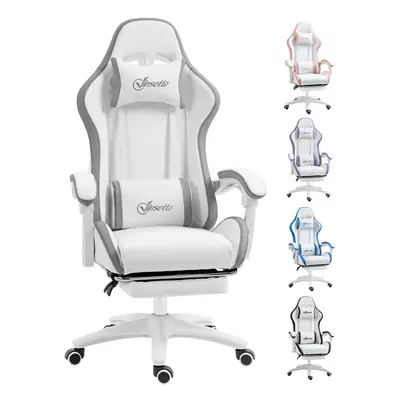 Vinsetto Racing Style Gaming Chair with Reclining Function Footrest, Grey