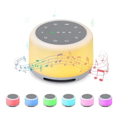 (white) White Noise Sound Machine With Mood Light Natural Sounds & Music For Sleeping Rechargeab