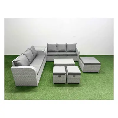 Fimous Outdoor Garden Furniture Sets Seater Wicker Rattan Furniture Sofa Sets with high Back Lou