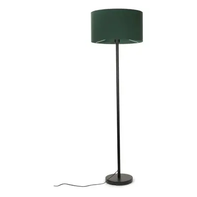 ValueLights Black Charlie Floor Lamp with Large Forest Green Reni Shade