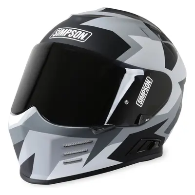 (M) Simpson Venom Have Blue ECE 22.06 Full Face Helmet Grey / Charcoal