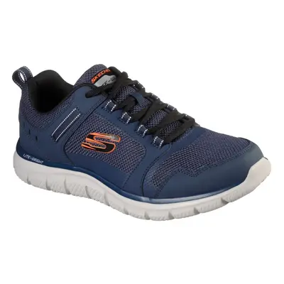 (7 UK, Navy/Orange) Skechers Mens Track Knockhill Action Leather Trainers