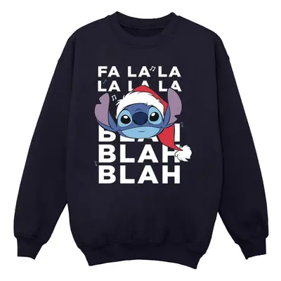 (M, Navy Blue) Disney Mens Lilo And Stitch Christmas Blah Blah Blah Sweatshirt