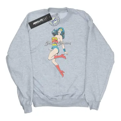 (M, Sports Grey) DC Comics Mens Wonder Woman Jump Sweatshirt