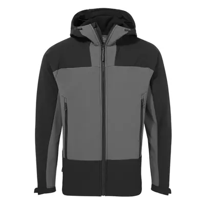 (S, Carbon Grey/Black) Craghoppers Mens Expert Active Contrast Hooded Soft Shell Jacket