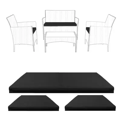 (Black ) Replacement Cushions Set Rattan Garden Furniture