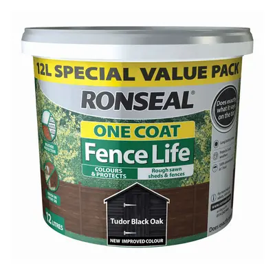 Ronseal One Coat Fence Life Tudor Black Oak 12L