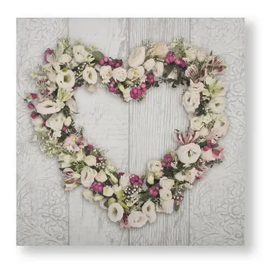 Art for the Home Floral Heart Printed Canvas