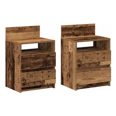 (old wood, pcs) vidaXL Bedside Cabinets with Drawers Nightstand Bed Side Table Side Cabinet