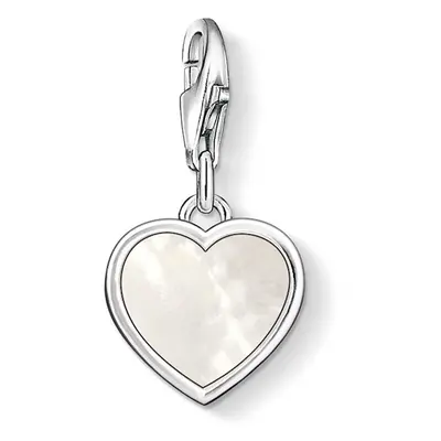 Thomas Sabo Women-Charm Pendant Heart Charm Club Sterling silver white mother-of-pearl 0920-029-