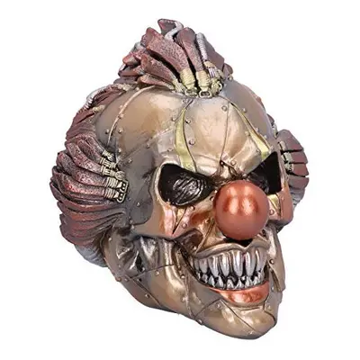 Mechanical Laughter Horror Steampunk Clown Skull Ornament, Bronze, 18cm, Polyresin