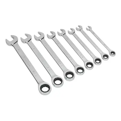 Sealey Combination Ratchet Spanner Set in EVA Foam Tray 8pc - Imperial S0984