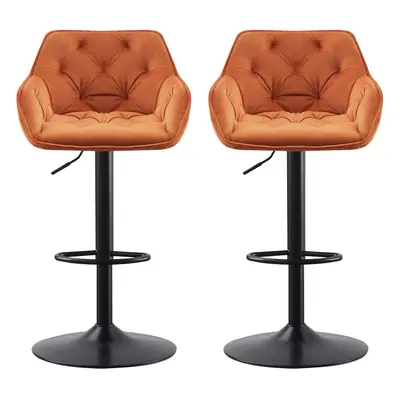 (Orange) pcs Bar Stools Paddedï¼Armrest Swivel Bar Chairs