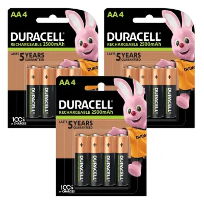 12pc Duracell Rechargeable Ultra AA Batteries - x 4pk Batteries