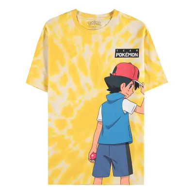 (XS, Yellow) Pokemon Ash and Pikachu T Shirt