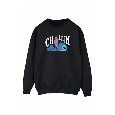 (M, Black) Disney Womens/Ladies Lilo And Stitch Chillin Sweatshirt