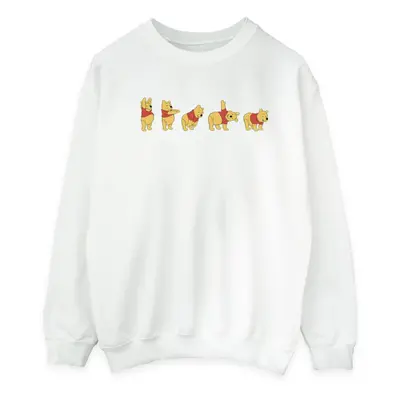 (L, White) Disney Mens Winnie The Pooh Stretching Sweatshirt