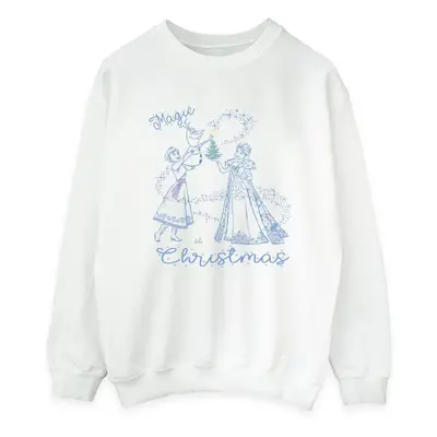 (M, White) Disney Womens/Ladies Frozen Magic Christmas Sweatshirt