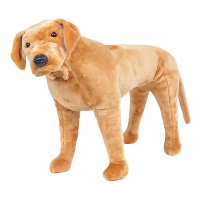 vidaXL Standing Plush Toy Labrador Dog Light Brown Riding Stuffed Animal