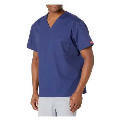 Dickies Mens Big and Tall Signature V-Neck Scrubs Shirt, Navy, XXXXX-Large