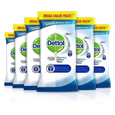 Dettol Wipes Antibacterial Bulk Surface Cleaning, Multipack of x 126, Total Wipes