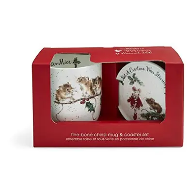 Wrendale Designs - 'Winter Mice' Mug and Coaster Set