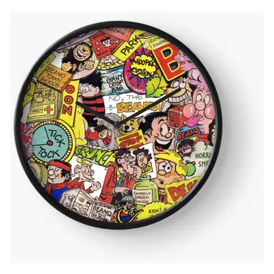 (Beano=4018) Wall Clock Inch Funny Mantel & Tabletop Art Decor for Home Bedroom Office