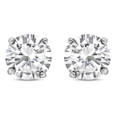 Jewelco London Ladies Sterling Silver Cubic Zirconia Claw Solitaire Stud Earrings 10mm - RD10